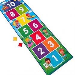 Hopscotch Jumbo Play Floor Games (2.5 feet x 8 feet- PVC Flex Material) Game for Kids n Adults Family Game, Multicolor