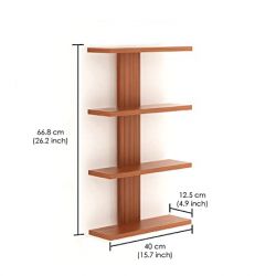 Wooden Wall Mounted Decor Shelf, Display Rack, 4 Shelves