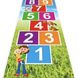 Hopscotch Jumbo Play Floor Games (2.5 feet x 8 feet- PVC Flex Material) Game for Kids n Adults Family Game, Multicolor