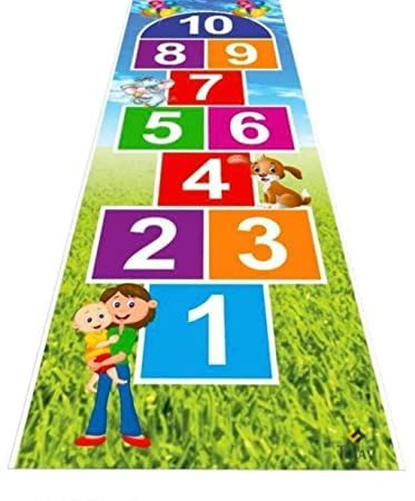 Hopscotch Jumbo Play Floor Games (2.5 feet x 8 feet- PVC Flex Material) Game for Kids n Adults Family Game, Multicolor