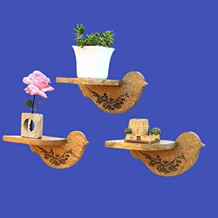  Flying Sparrow Wooden Wall Shelf/ Shelves Set of 3 (Brown)