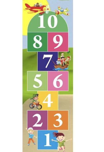 Hopscotch Jumbo Play Floor Games (2.5 feet x 8 feet- PVC Flex Material) Game for Kids n Adults Family Game, Multicolor