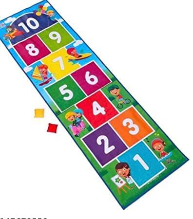 Hopscotch Jumbo Play Floor Games (2.5 feet x 8 feet- PVC Flex Material) Game for Kids n Adults Family Game, Multicolor