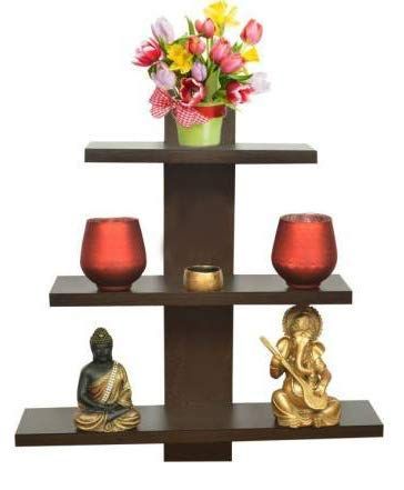 Wooden Wall Shelf Home Decor Items Set of 1,Brown