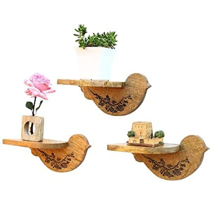  Flying Sparrow Wooden Wall Shelf/ Shelves Set of 3 (Brown)