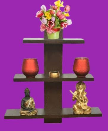 Wooden Wall Shelf Home Decor Items Set of 1,Brown