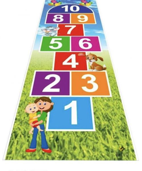 Hopscotch Jumbo Play Floor Games (2.5 feet x 8 feet- PVC Flex Material) Game for Kids n Adults Family Game, Multicolor
