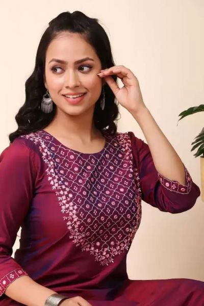 Paper silk kurta and duptta with pant (3pics)
