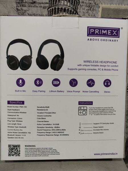 Primex wireless headphone