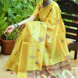 Crutrang New Arrival Tussar Silk Saree