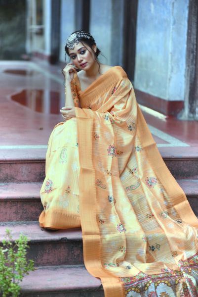 Crutrang New Arrival Tussar Silk Saree