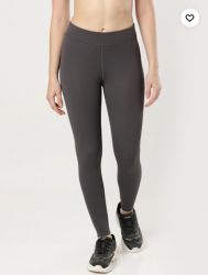 Women's Microfiber Elastane Stretch Perfomance Leggings With Broad Waistband And Staydry Technology Forged Iron