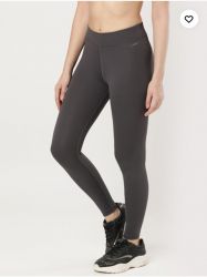 Women's Microfiber Elastane Stretch Perfomance Leggings With Broad Waistband And Staydry Technology Forged Iron