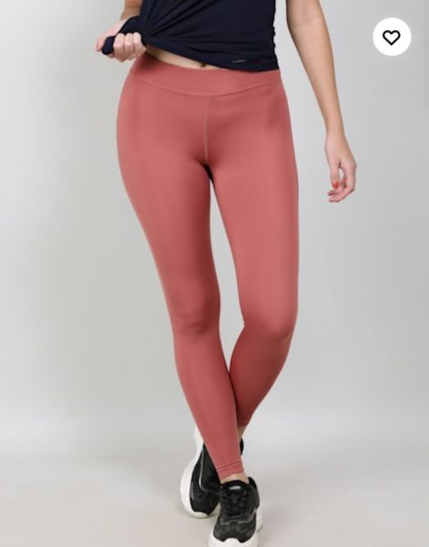 Jockey Women's Microfiber Elastane Strech Perfomance Leggins With Broad Waistband  And Stay Dry Technology Withered Rose 