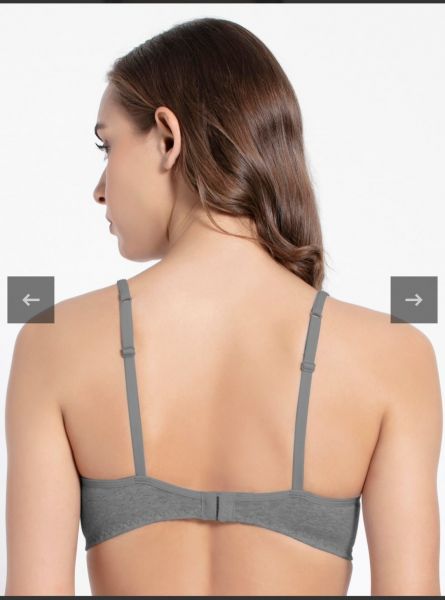 Style : #SS12 Women's Wirefree Non Padded Super Combed Cotton Elastane Stretch Full Coverage Beginners Bra with Adjustable Straps - Steel Grey Melange