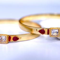 1gm gold plated artificial bangles