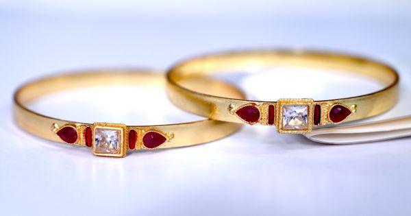1gm gold plated artificial bangles