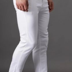 Men white casual jeans ankel fit